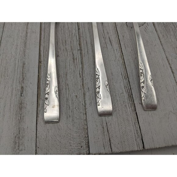 Vintage 1881 Rogers Proposal Silverplate Flatware Set of 3 Serving Spoons Pierce - Picture 2 of 8